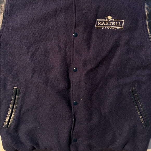 Vtg Grubbin Martell Cognac Liquor 90’s Wool Leather Sleeve Varsity Letterman USA - Picture 3 of 9